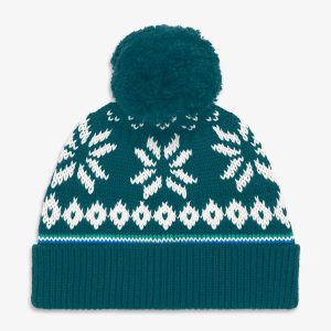 Baby knit beanie in snowflake fair isle