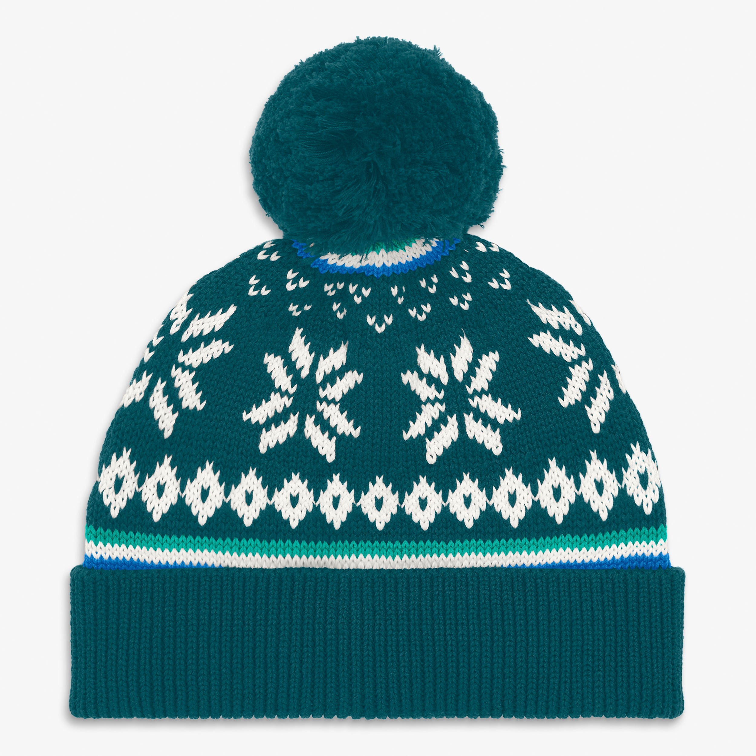 Kids knit beanie in snowflake fair isle